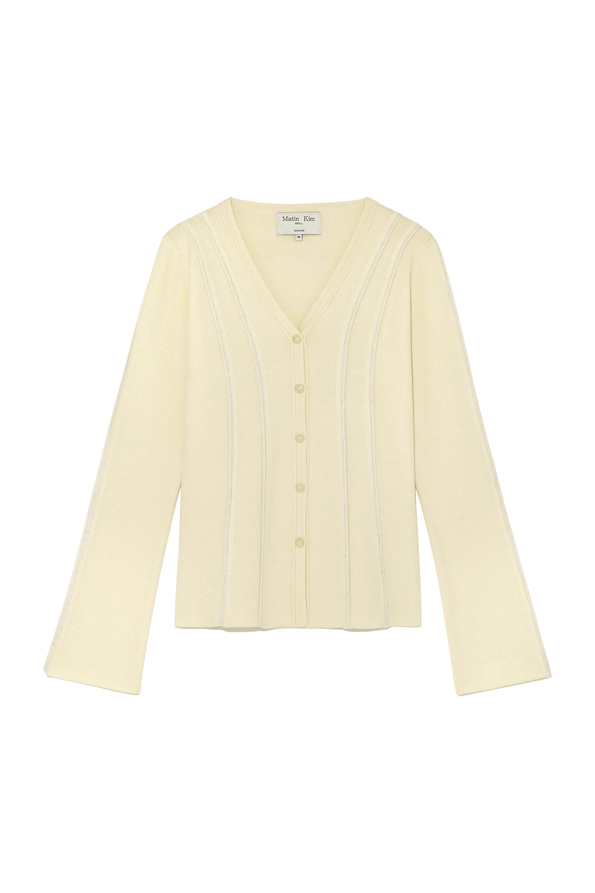 Matinkim Cut Line Slim Cardigan IN Lime