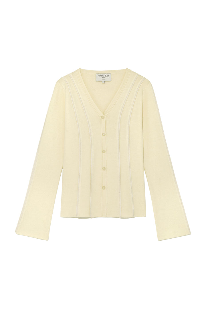 Matinkim Cut Line Slim Cardigan IN Lime