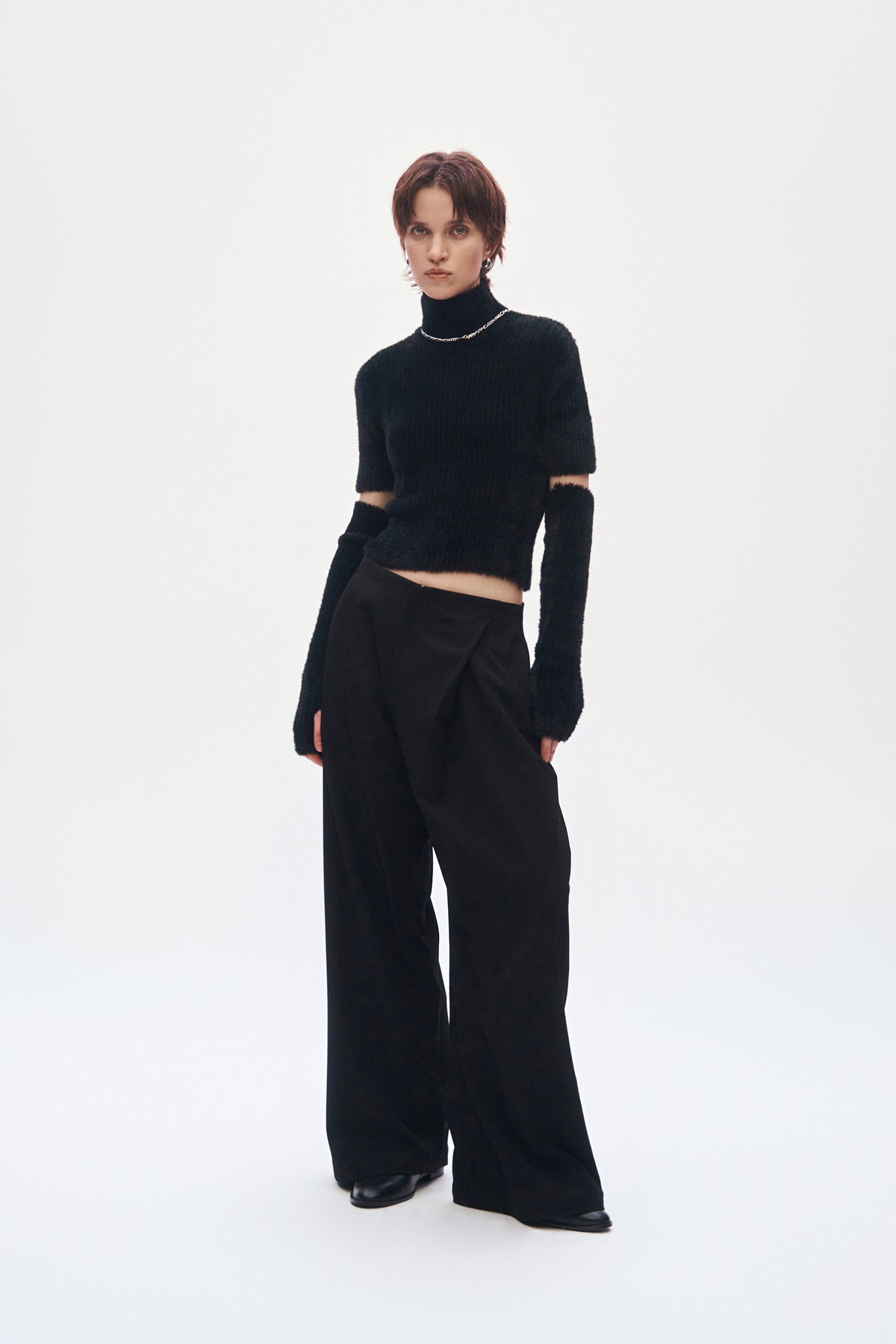 Treemingbird Low Rise Wide Slacks Black