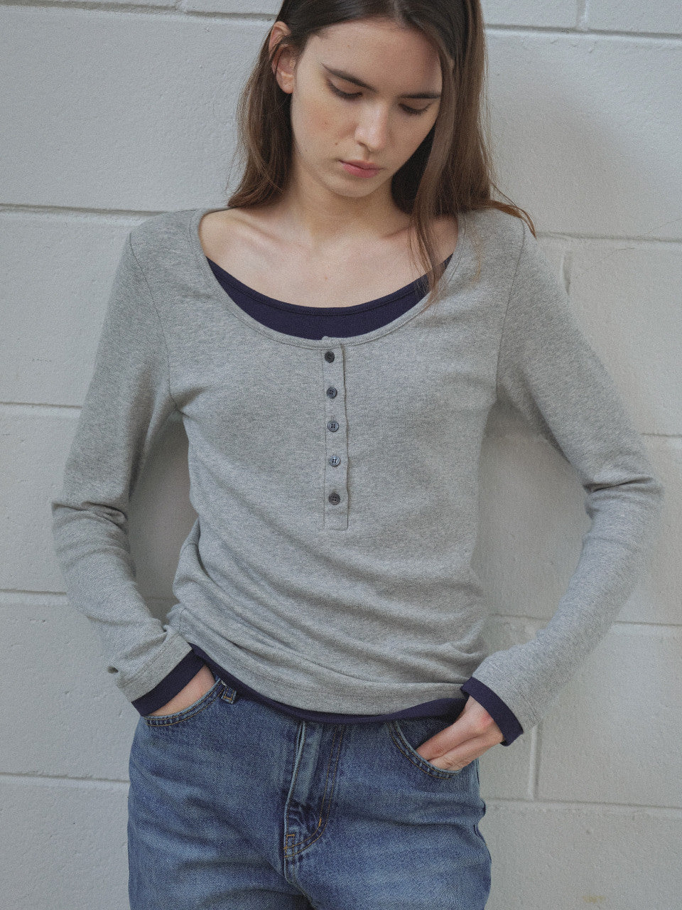 Tillidie Henry Layered Modal Tee Melange