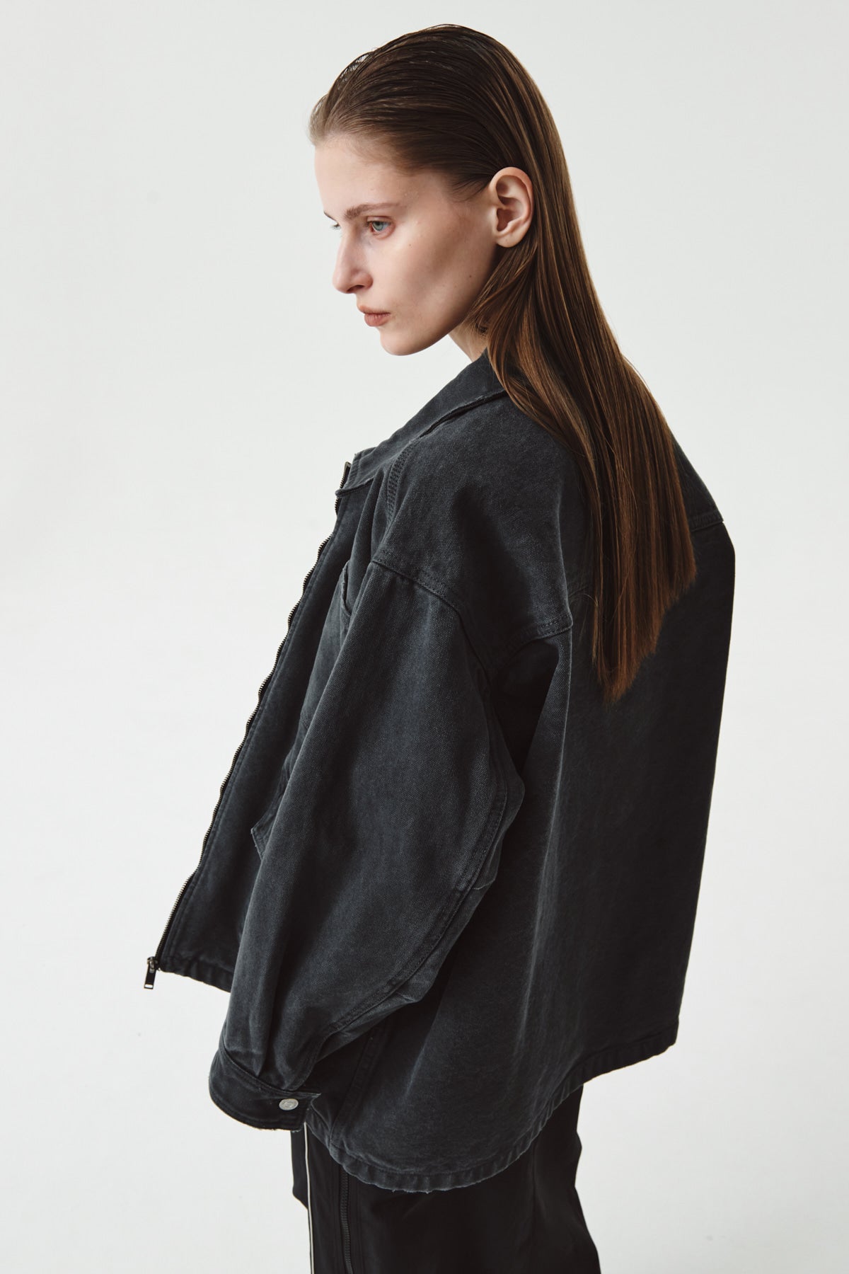 Matinkim Vintage Washed Work Jacket IN Grey