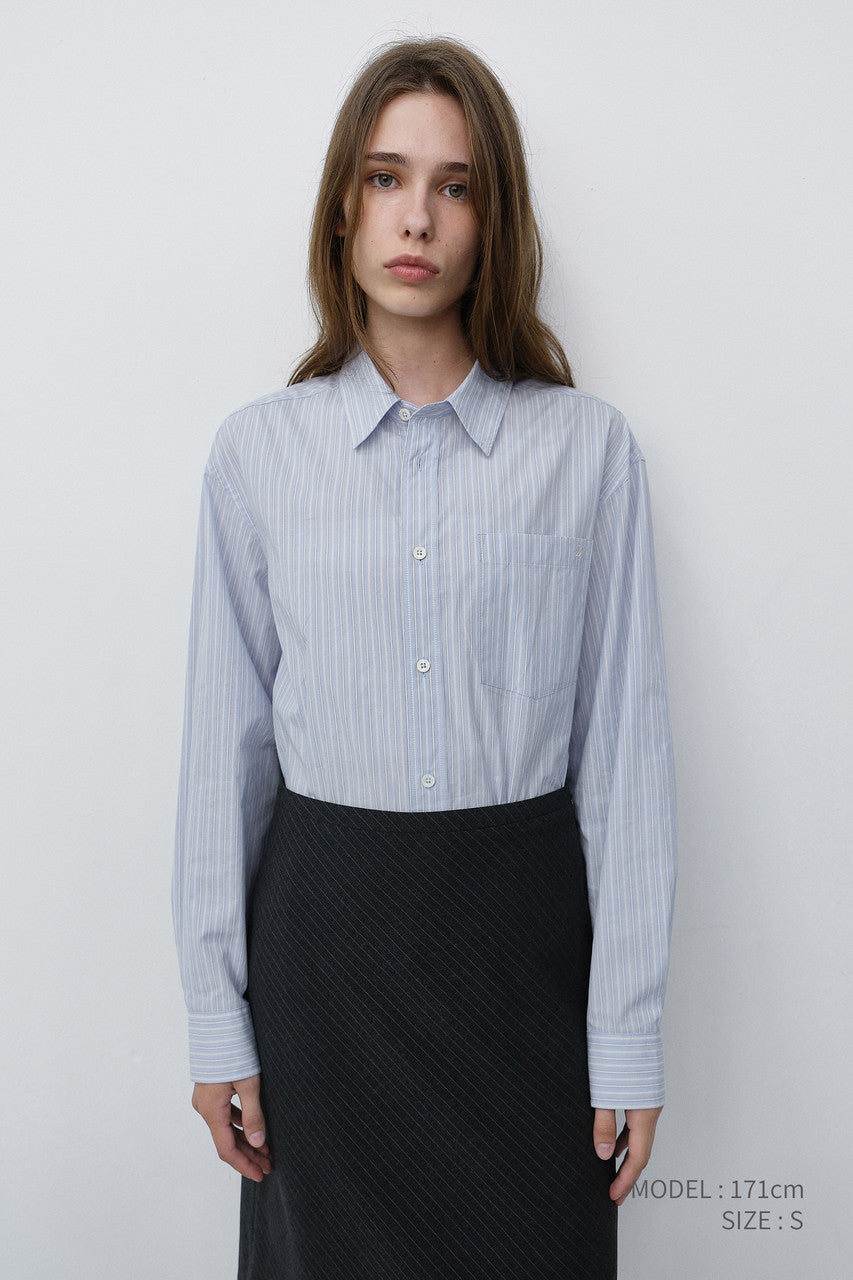 Dunst Unisex Informal Shirt Soft Blue Grey Stripe