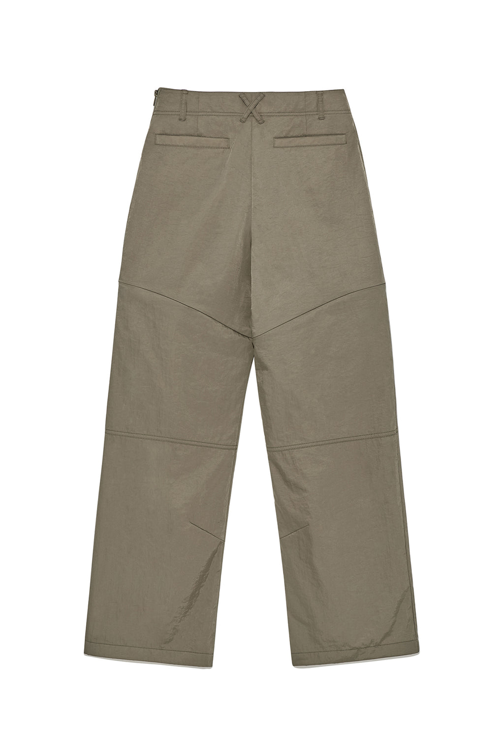 [matinkim] ZIPPER DETAIL NYLON PANTS IN KHAKI
