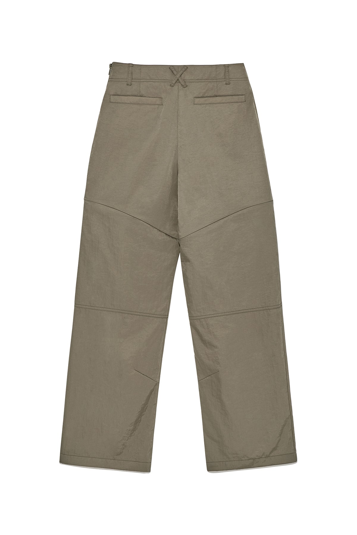 [matinkim] ZIPPER DETAIL NYLON PANTS IN KHAKI