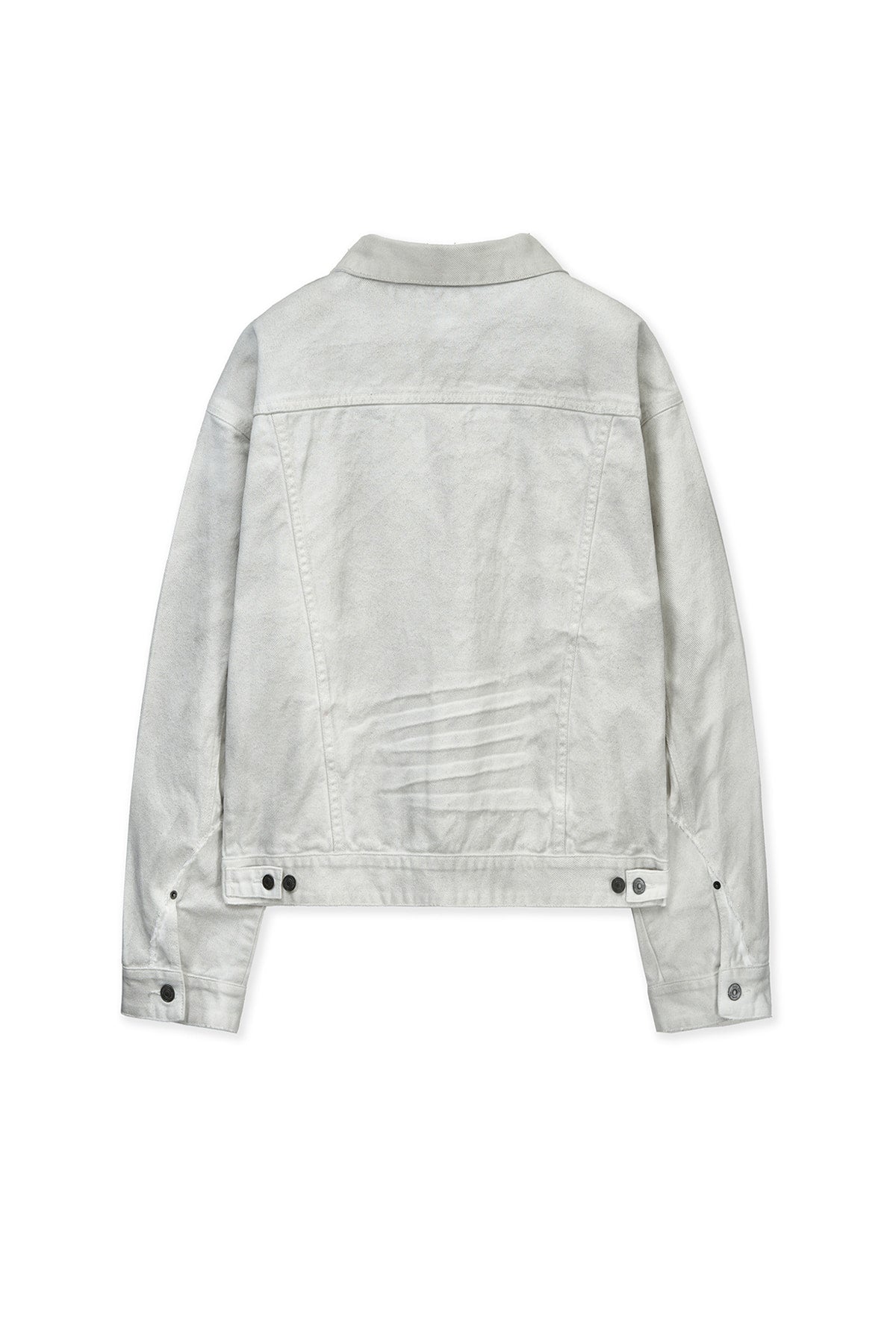 [matinkim] VINTAGE WASHED DENIM TRUCKER FOR MEN IN WHITE