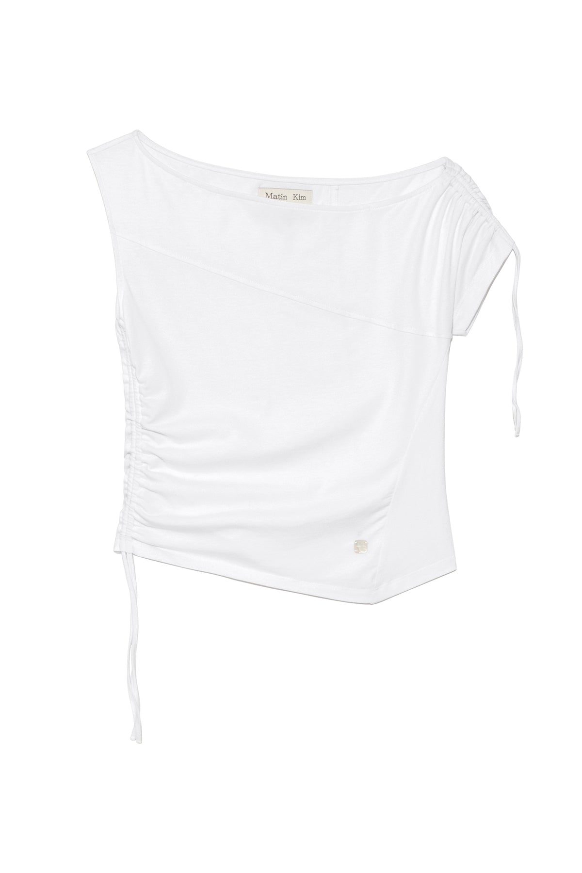 Matinkim String Off Shoulder Slim Top IN White