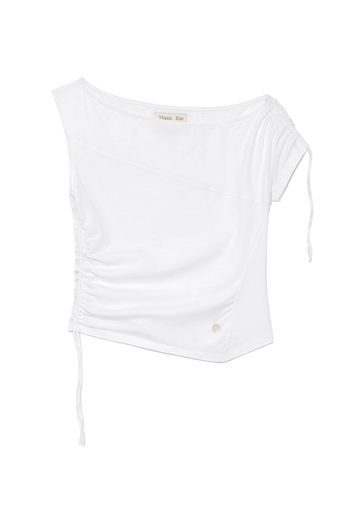 Matinkim String Off Shoulder Slim Top IN White