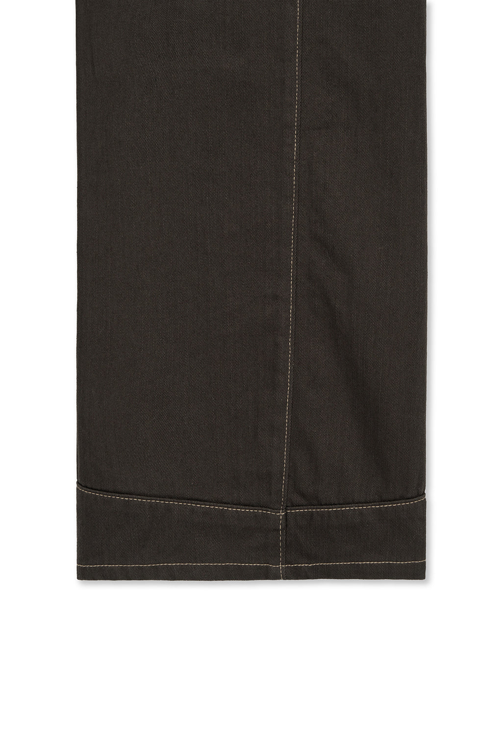 Matinkim Waist Buckle Stitch Point Twill Denim Pants IN Brown