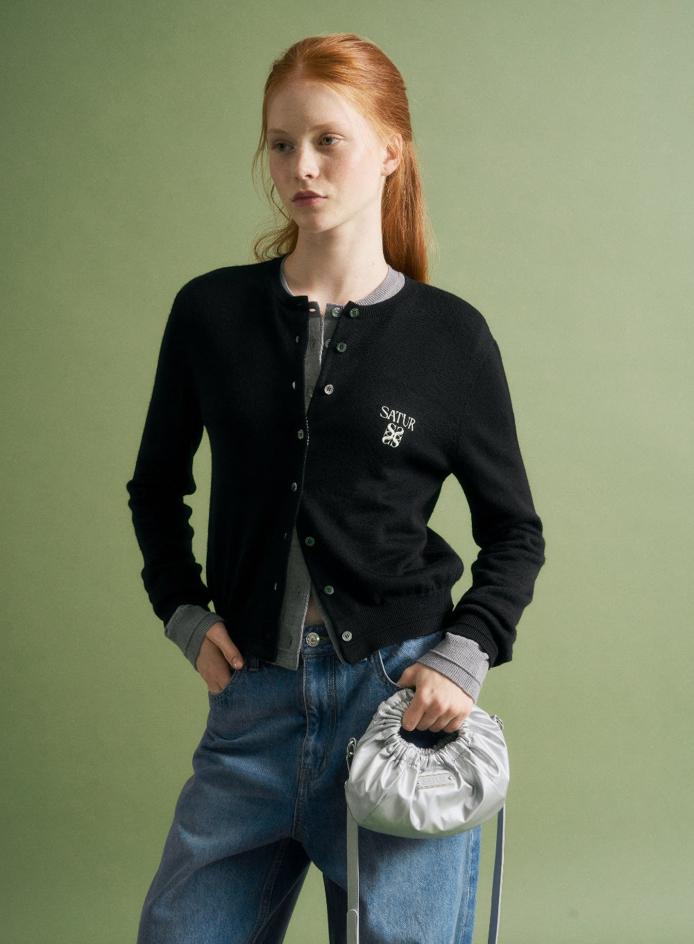 [satur] Scrunchie Mini Tote & Cross Bag - Silver