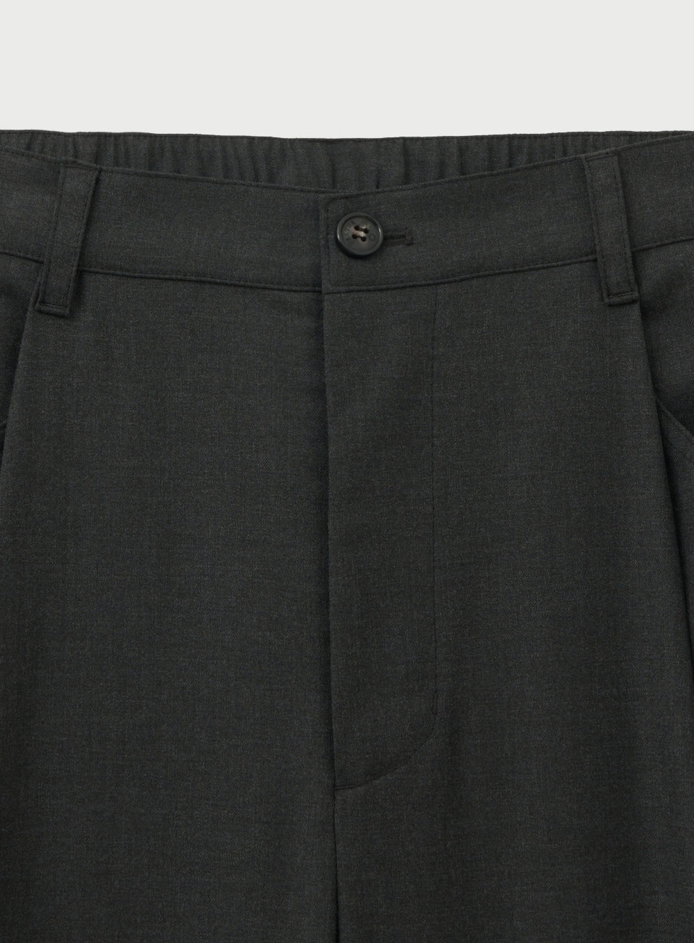 [satur] Classic One Tuck Easy Pants - Charcoal