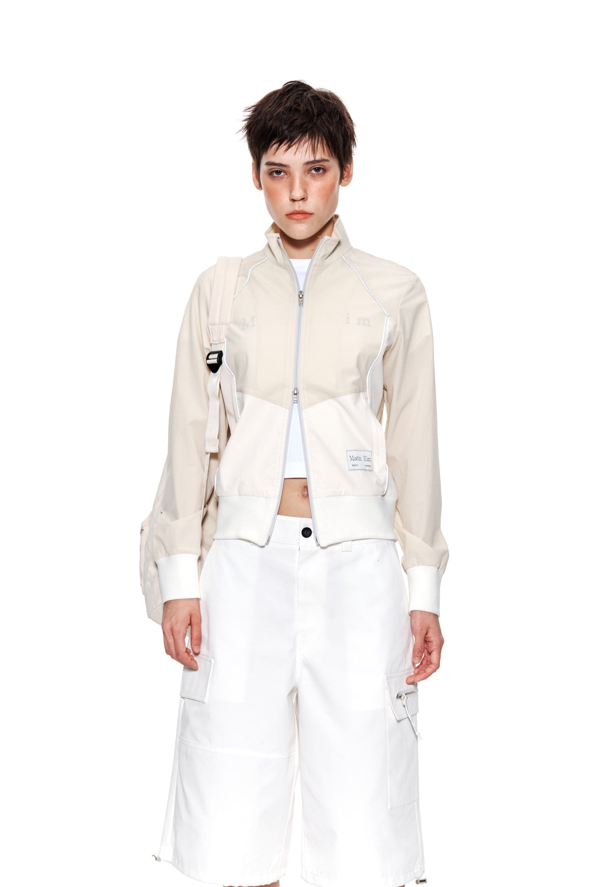 [matinkim] PIPING TRACK JUMPER FOR WOMEN IN LIGHT YELLOW