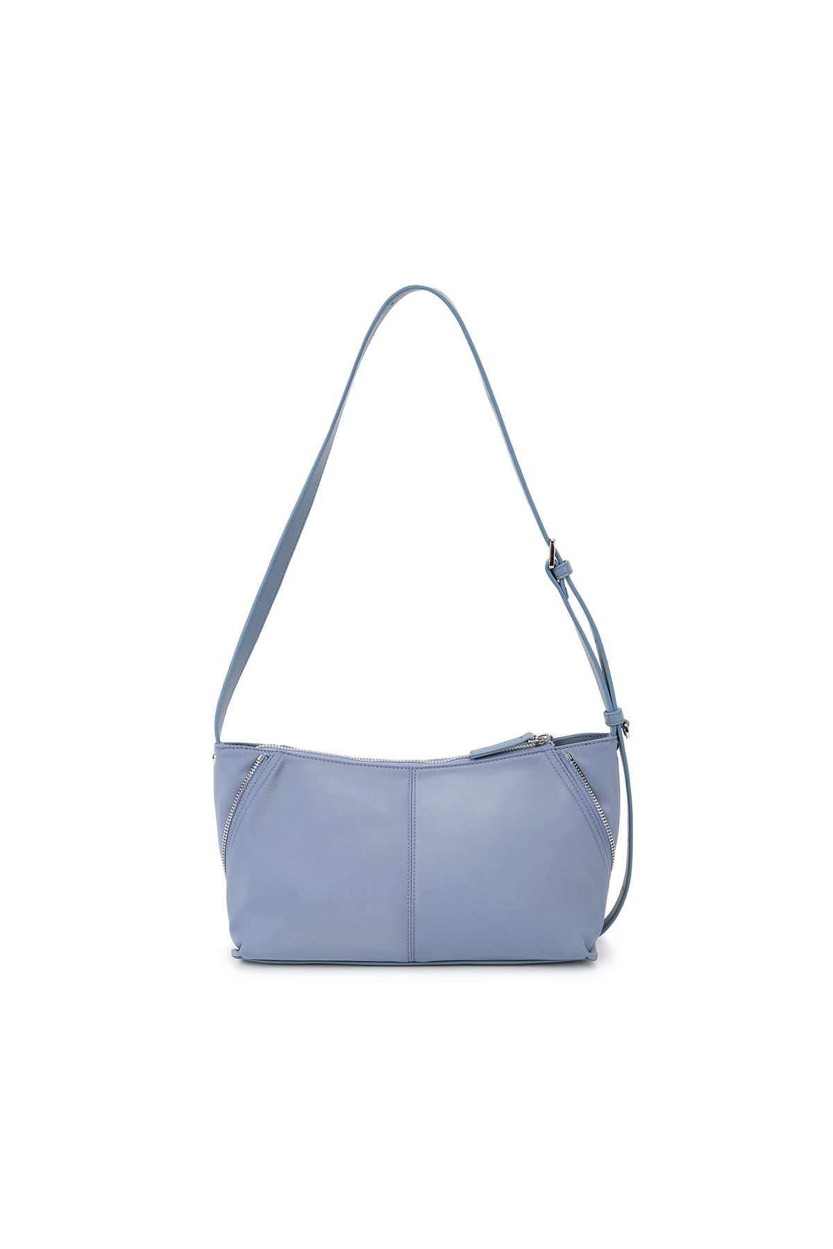[matinkim] SIDE ZIPPER FABRIC TWO WAY BAG IN BLUE