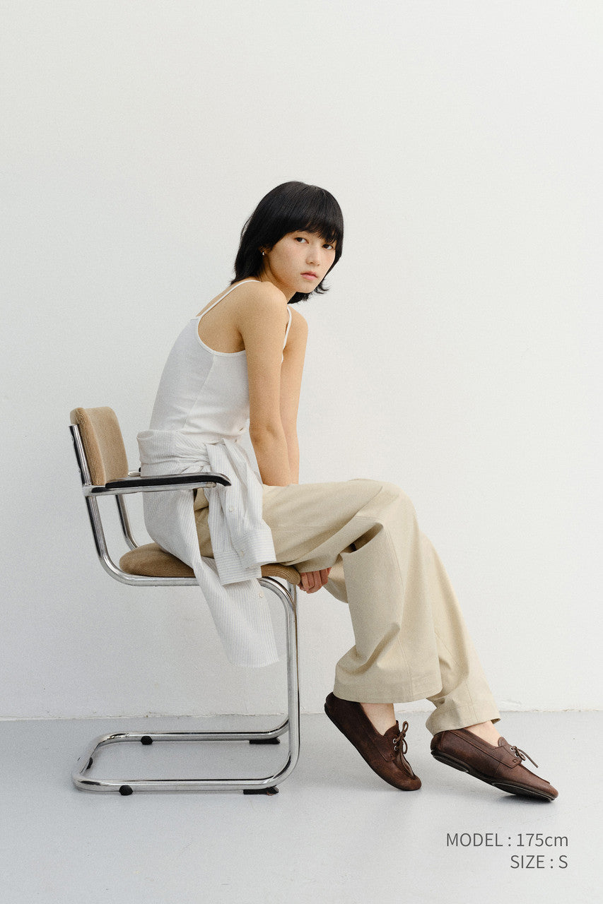 Dunst Summer Double Pleated Chino Slacks Beige