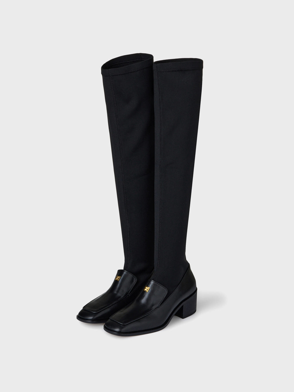 EENK Layered Texture Long Boots - Black