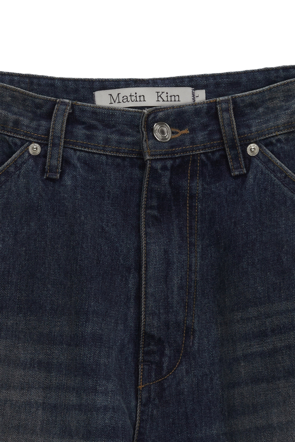 [matinkim] LOWRISE BOOTS CUT DENIM PANTS FOR MEN IN BLUE