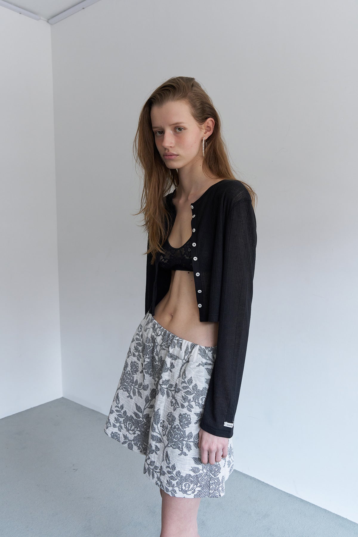 Overdueflair Soft Mini Cardigan Black