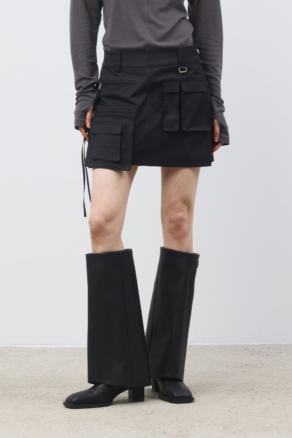 Matinkim Two Way Cargo Mini Skirt IN Black