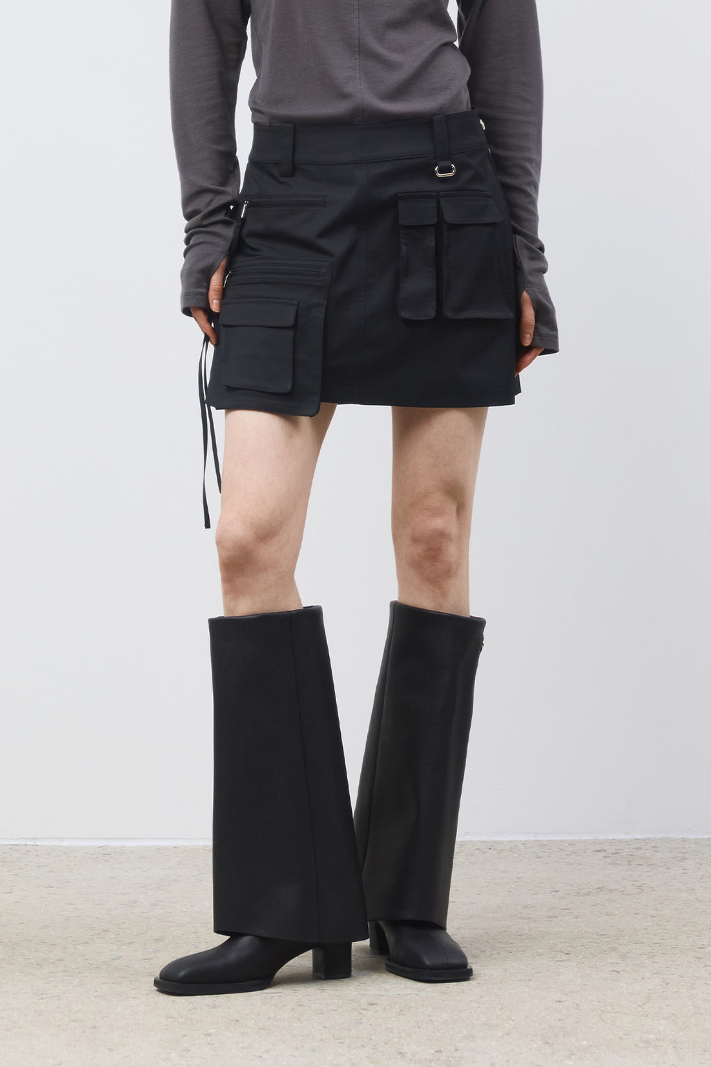 Matinkim Two Way Cargo Mini Skirt IN Black
