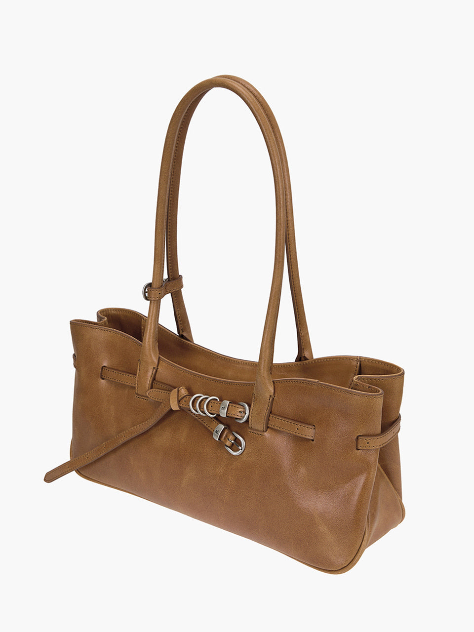 Margesherwood Grandma Used Shoulder Bag saddle brown pull-up
