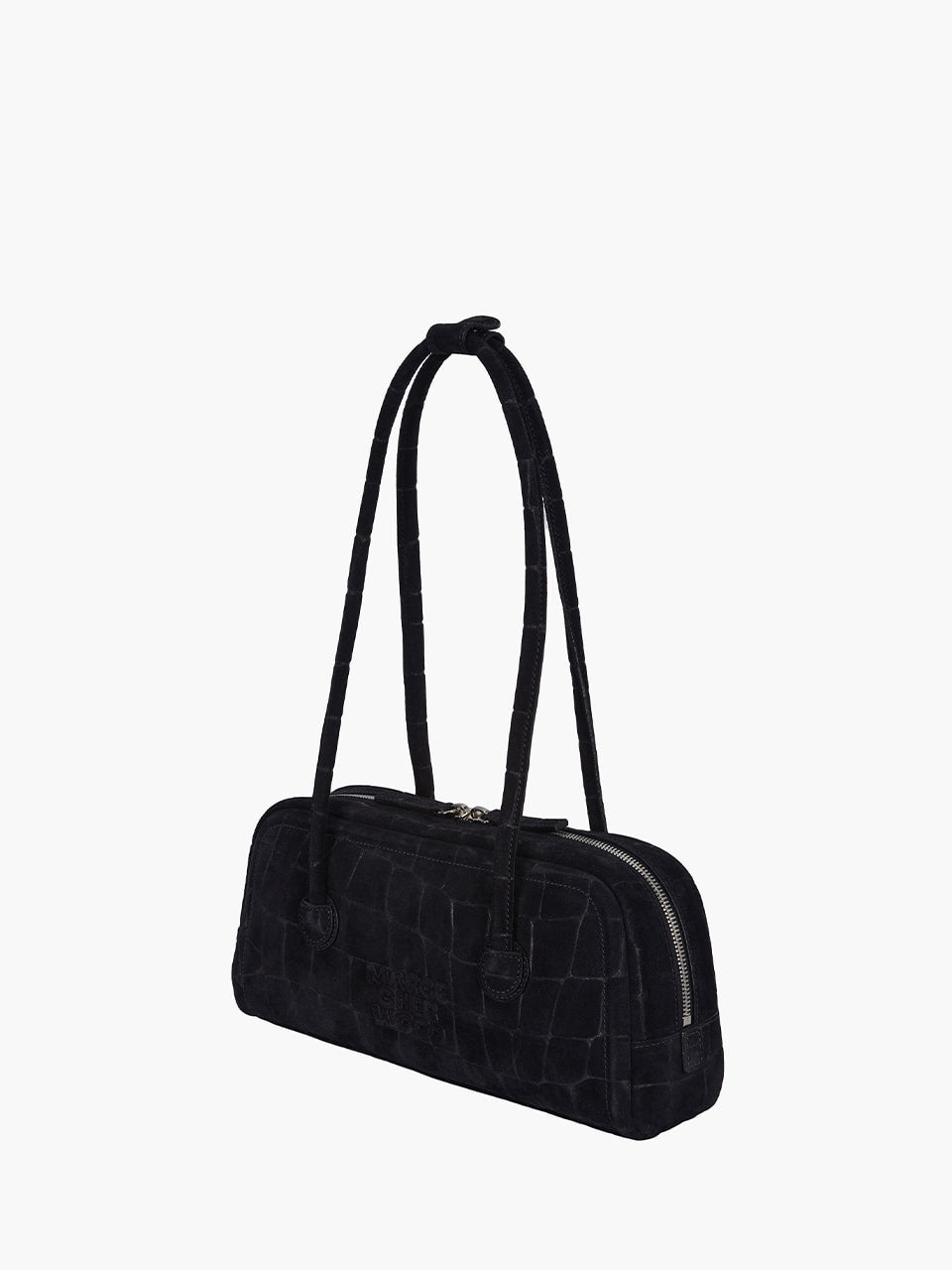 Margesherwood Soft Boston EW black croc-effect suede