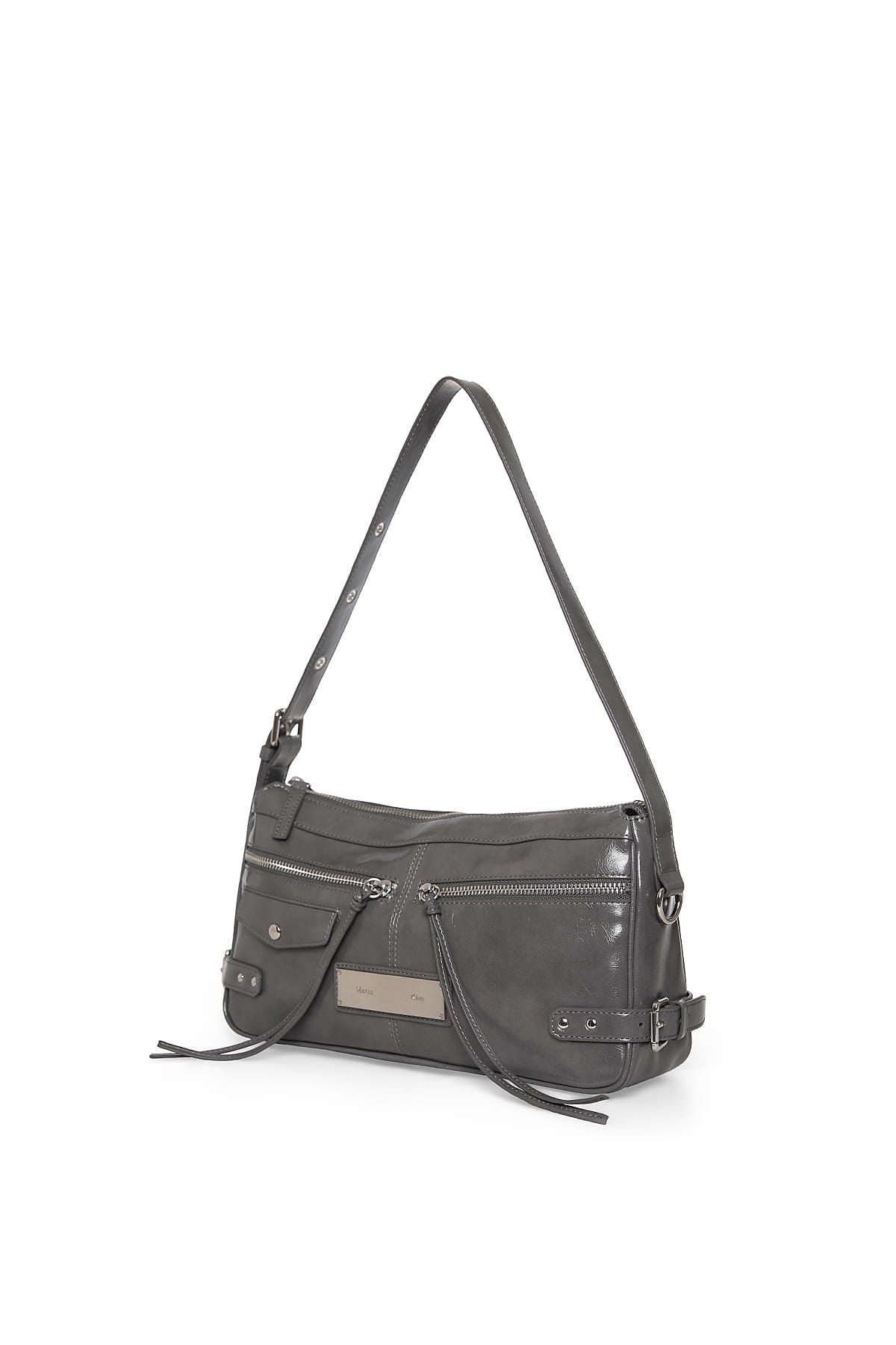 Matinkim Side Buckle Biker Shoulder Bag IN Charcoal