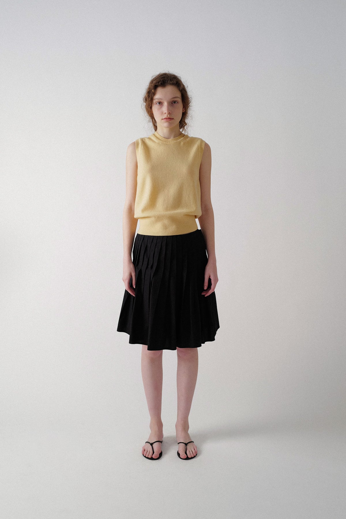 Nothing Written Sai cotton pleated skirt (Black)