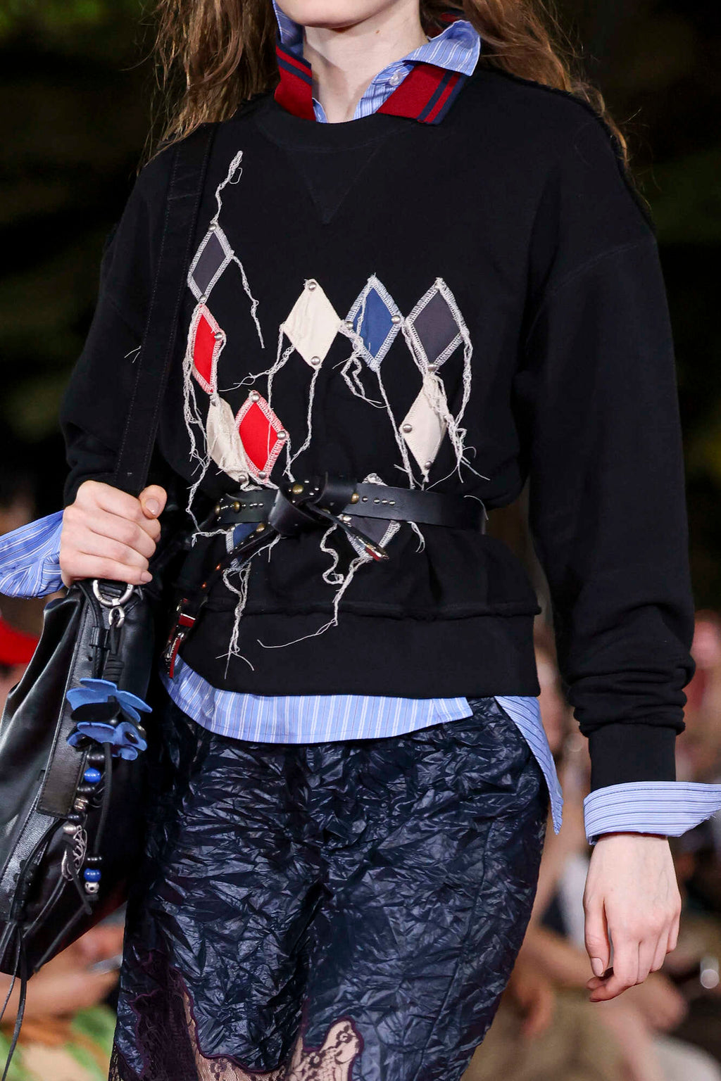 Andersson Bell (Essential) Studded Argyle Patchwork Sweatshirt