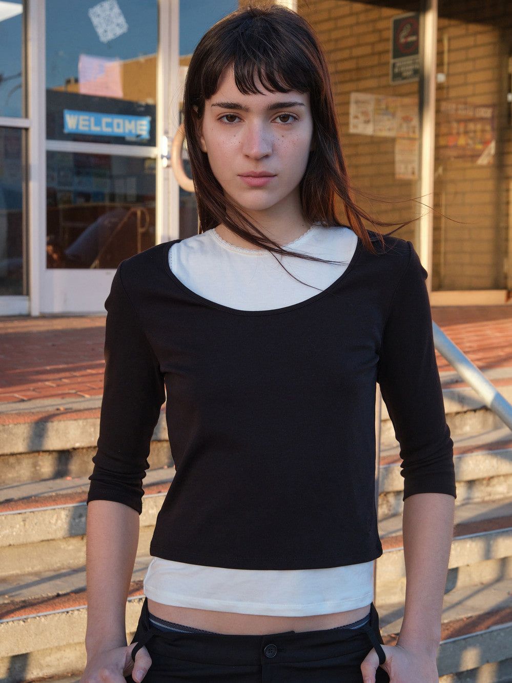 Low Classic Lc Silket 3/4 Baby Tee Black