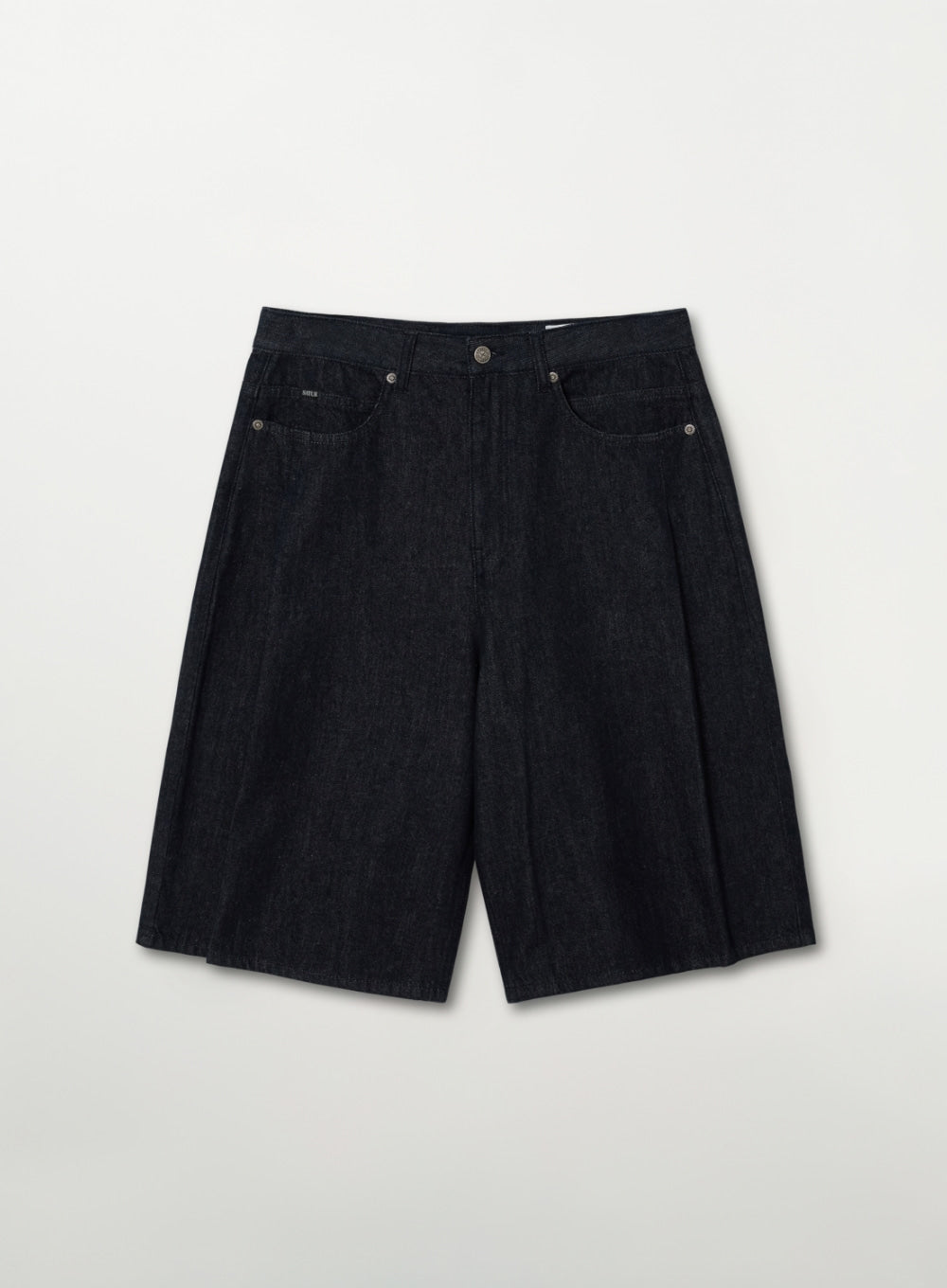 Satur Pleats Bermuda Indigo Denim Shorts - Indigo