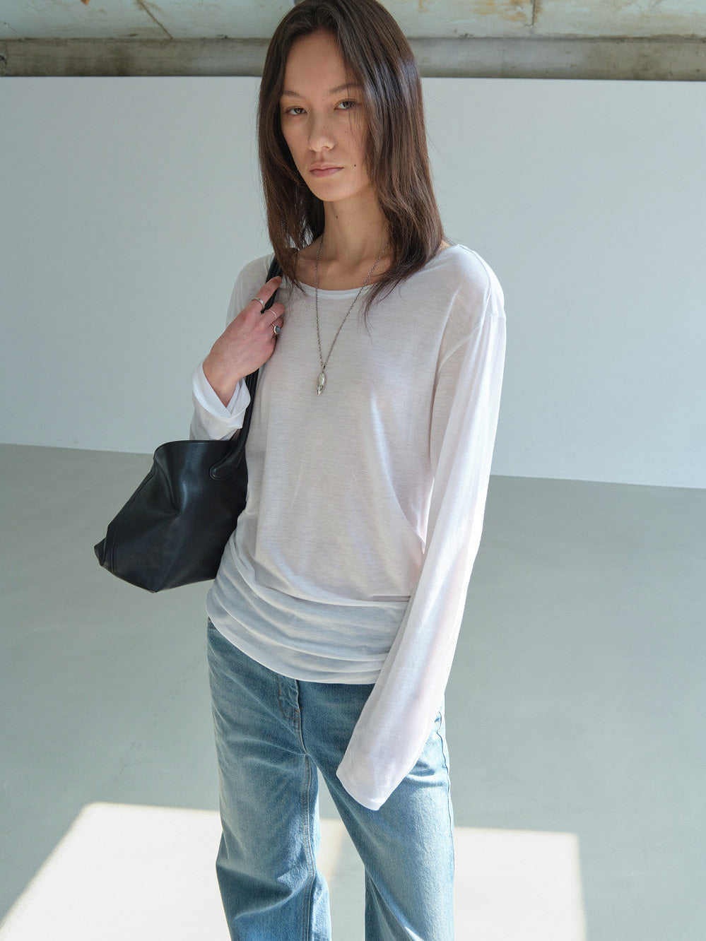 Low Classic Sheer Long Sleeve T-Shirt White