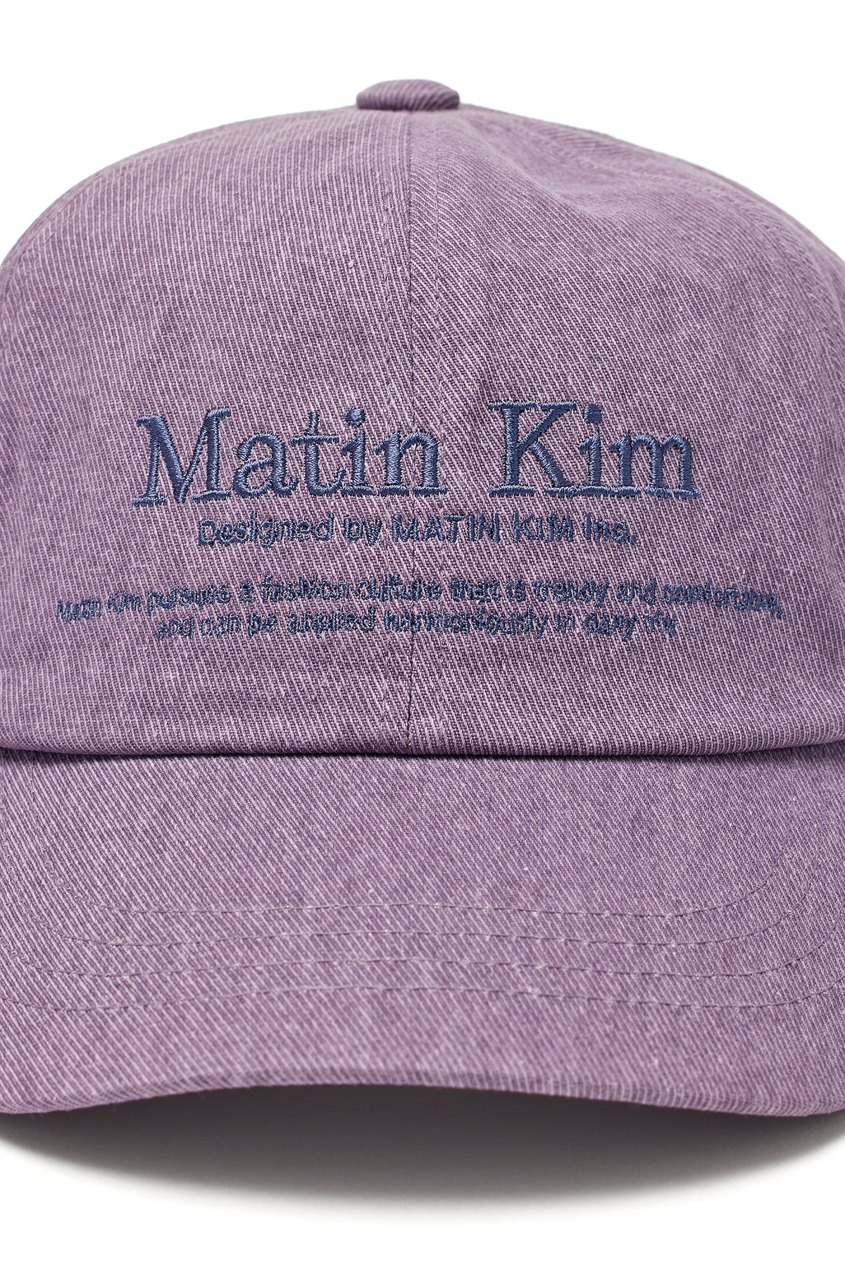 [matinkim] MATIN HERITAGE FLAT BRIM CAP IN PURPLE