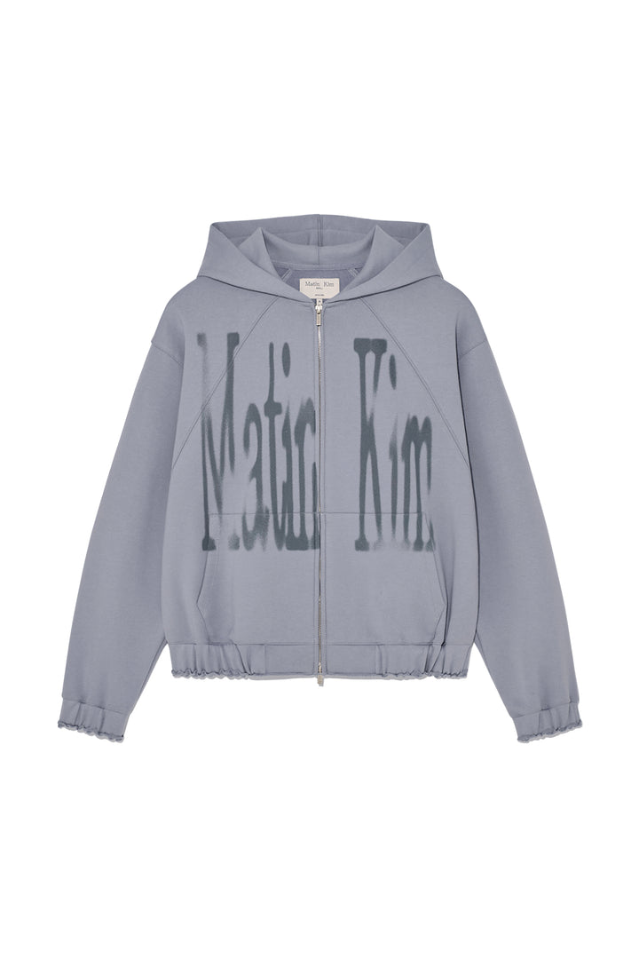 Matinkim Big Logo Hoody Zip UP IN Smoke Blue