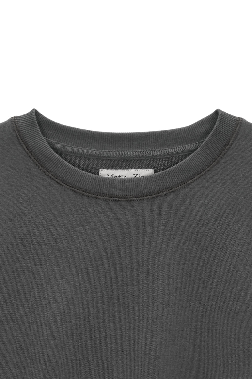 [matinkim] STITCH LABEL SWEATSHIRT IN CHARCOAL