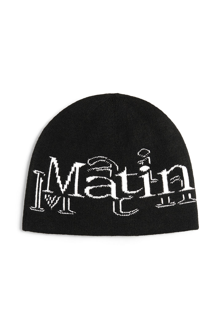 Matinkim Stroke Logo Jacquard Beanie IN Black