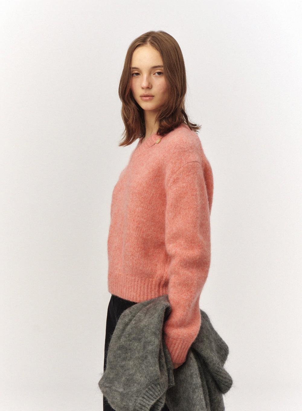 [satur] (W) Essen Two Tone Mohair Blend Knit - Pink