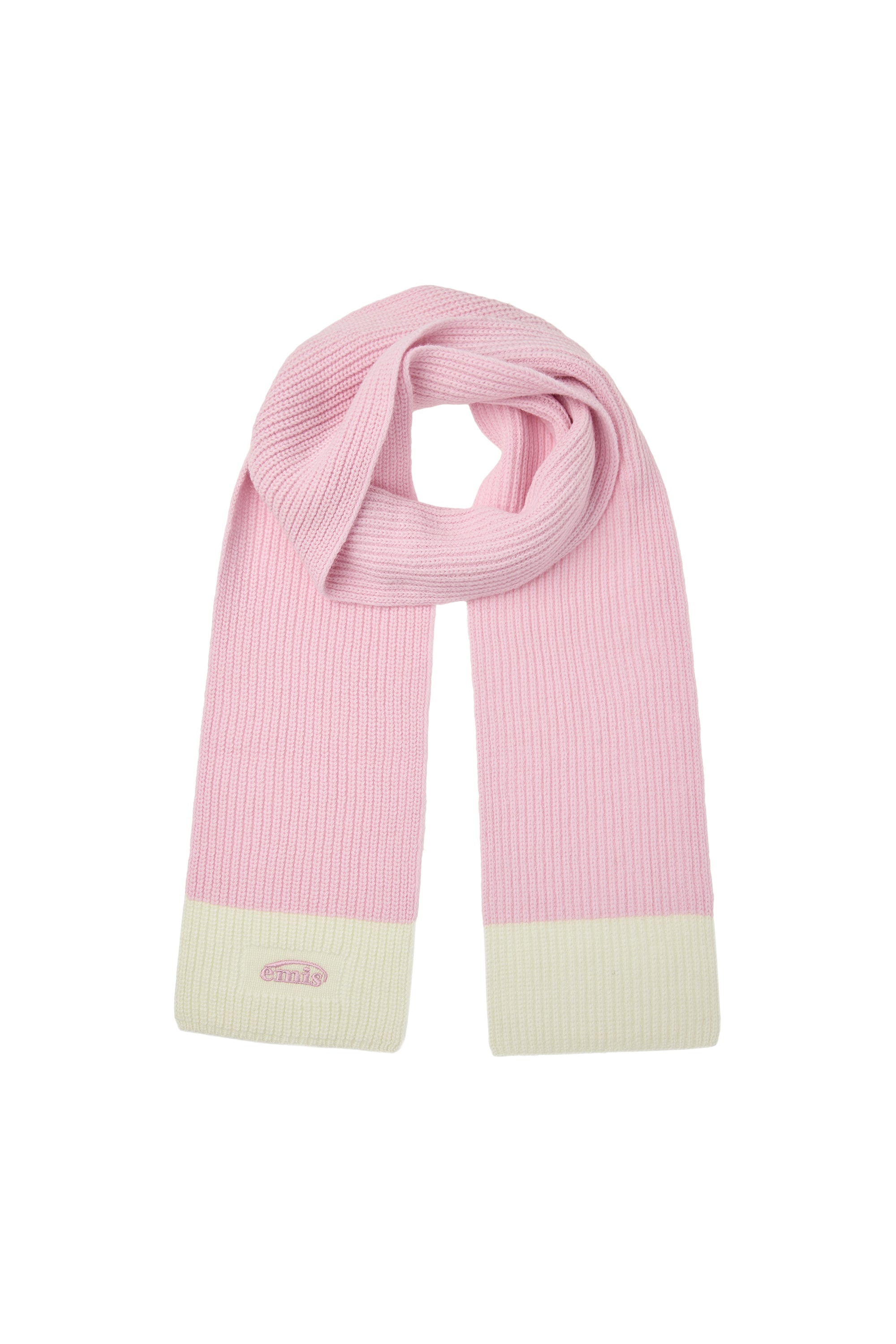 WOOL KNIT MUFFLER-PINK