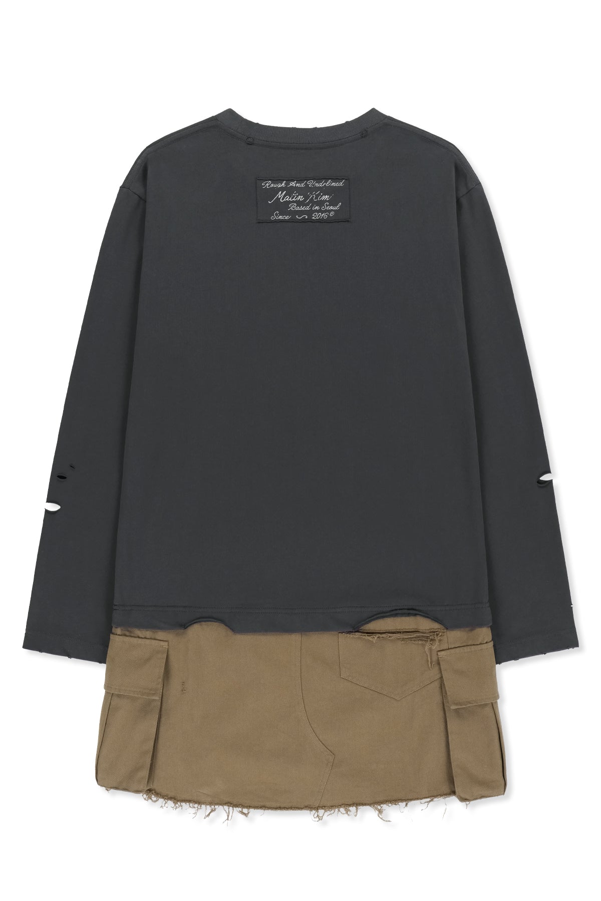 Matinkim Graphic Top Combo Dress IN Charcoal