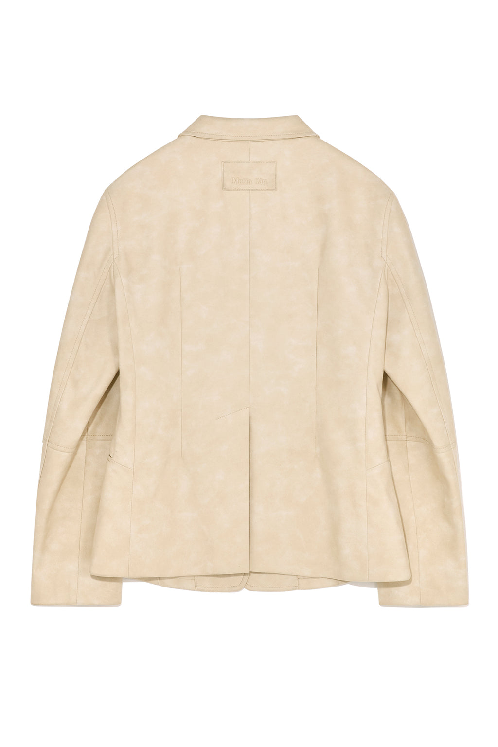 [matinkim] WASHED MATT LEATHER SINGLE BLAZER IN LIGHT BEIGE