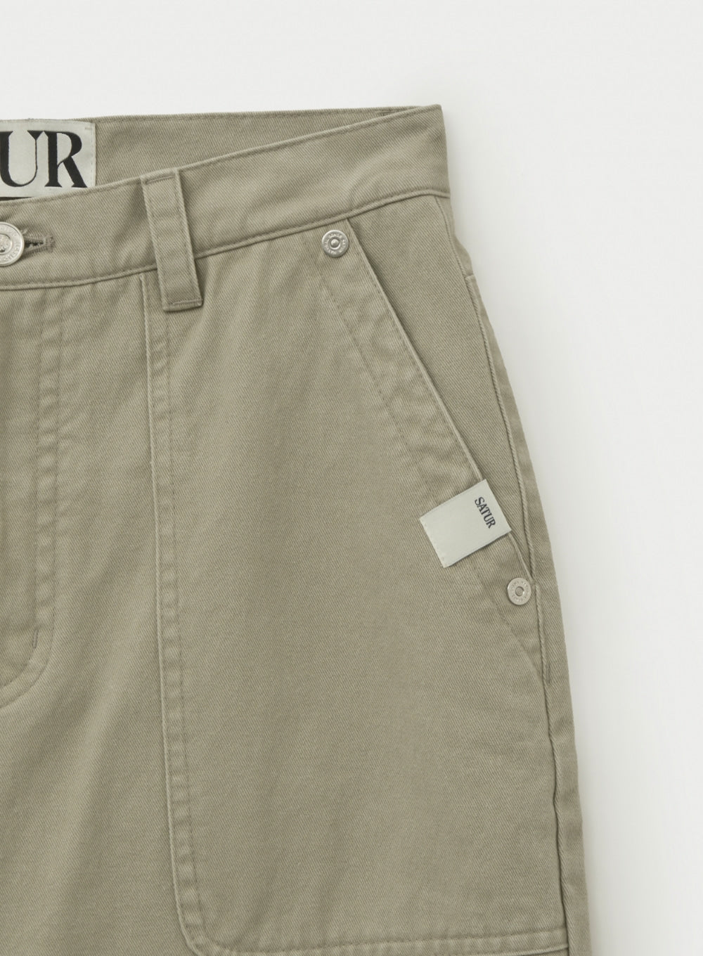 [satur] (W) Dying Semi Wide Fatigue Pants - Light Beige