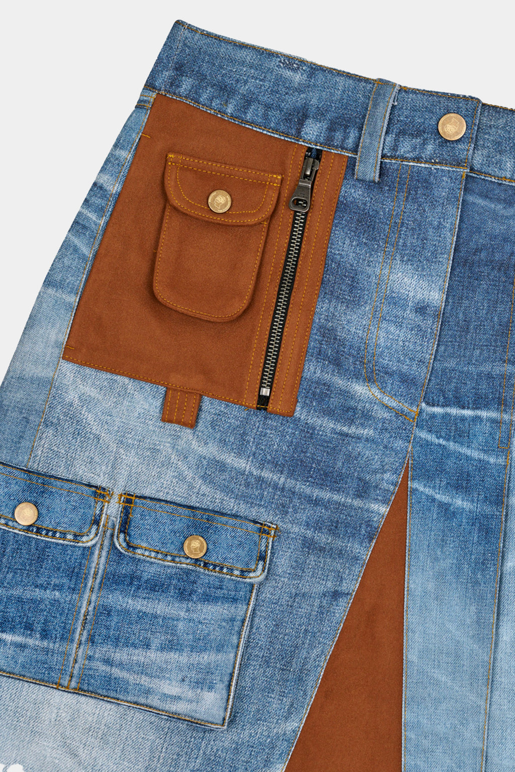 Andersson Bell X Brain Dead Denim Print Skirt