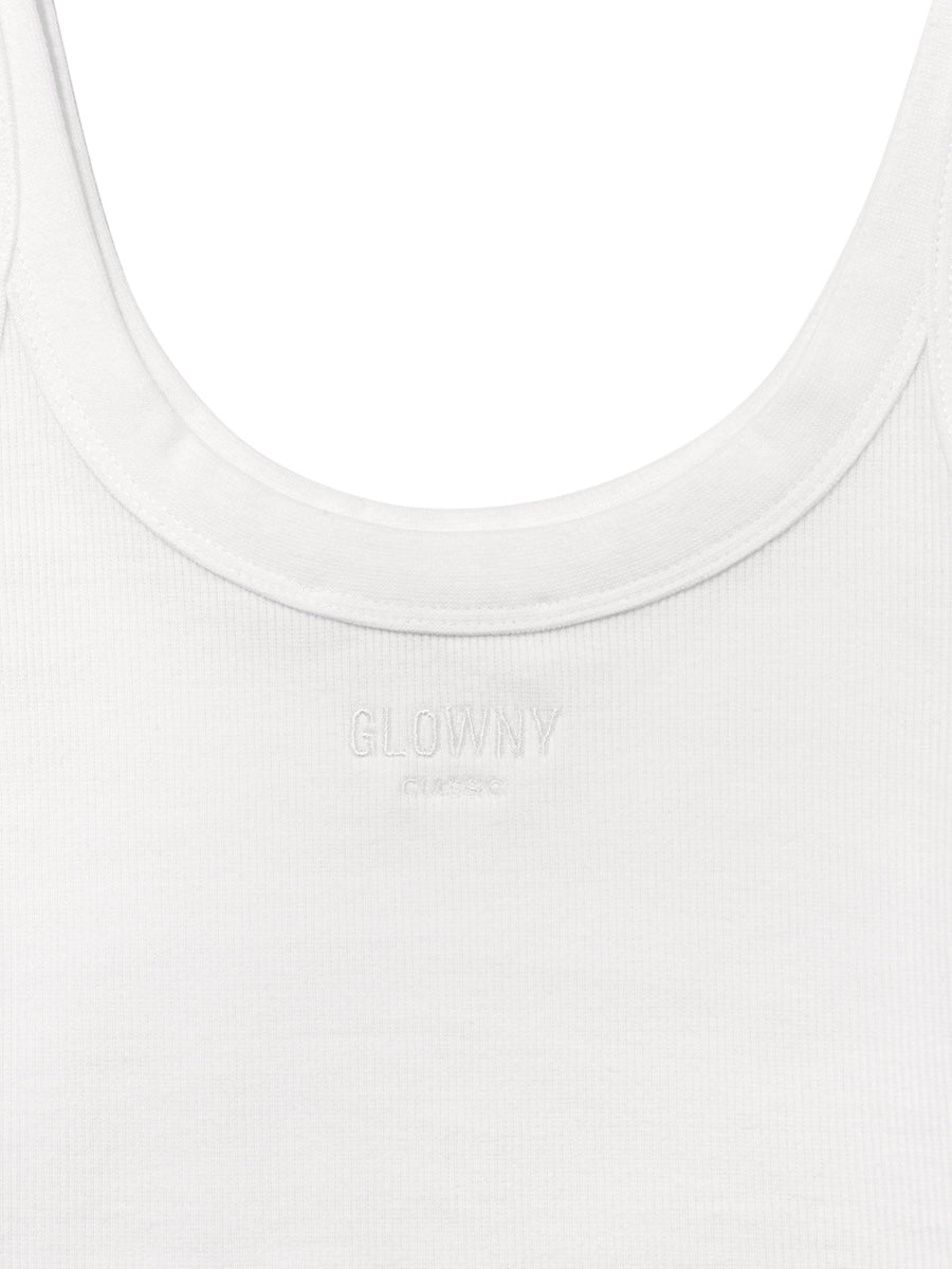 GLOWNY G Scoop Neck Bodysuit (White)