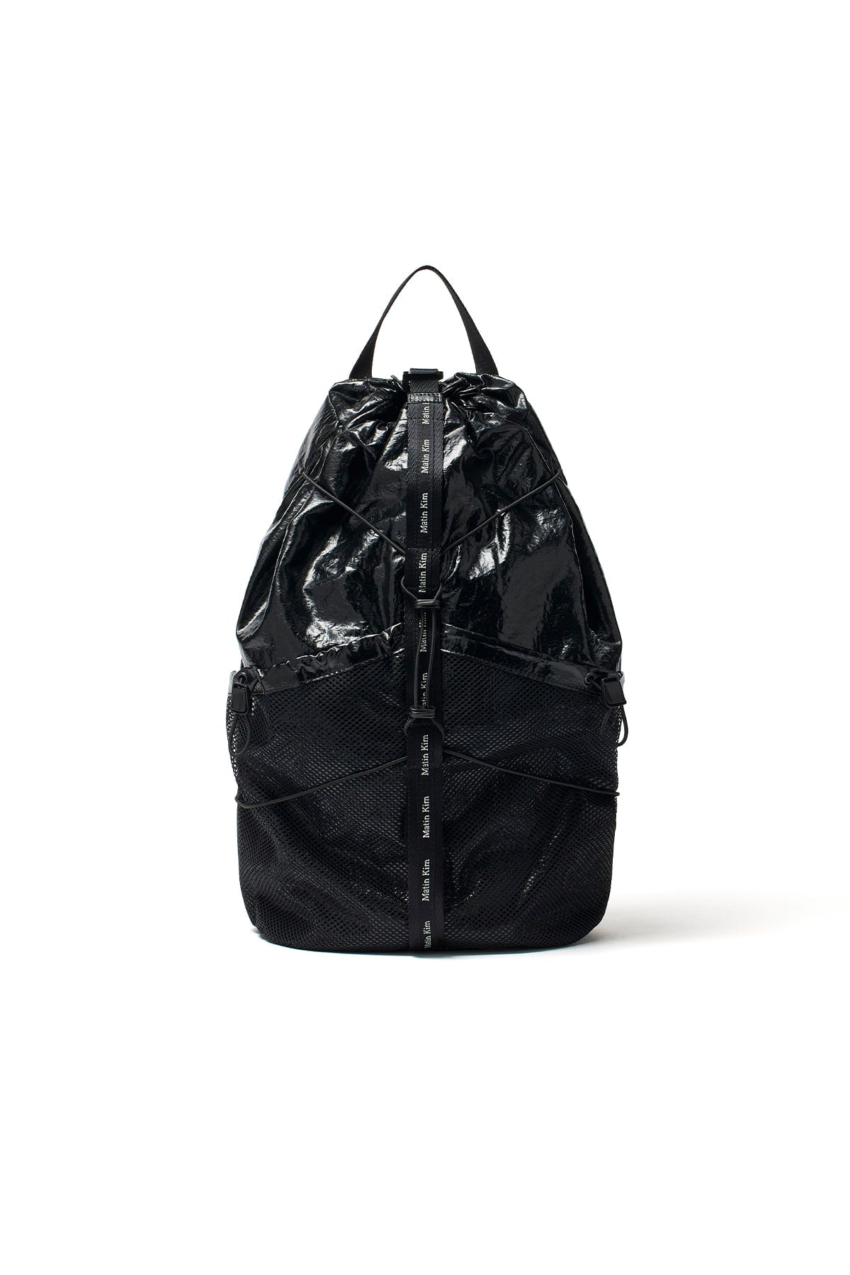 Matinkim Logo Taping Glossy Back Pack IN Black