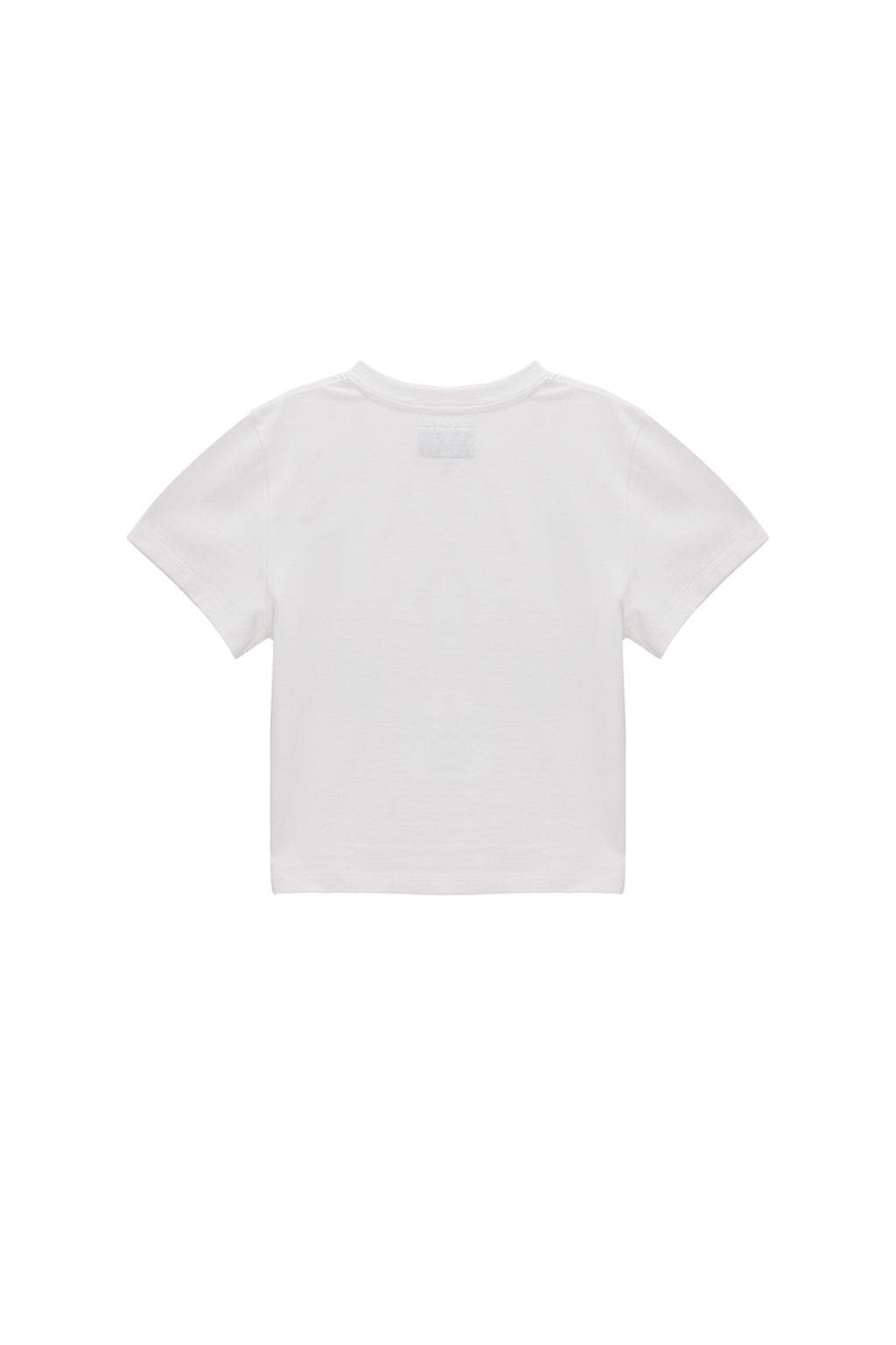 [matinkim] BLURRED LOGO CROP TOP IN WHITE