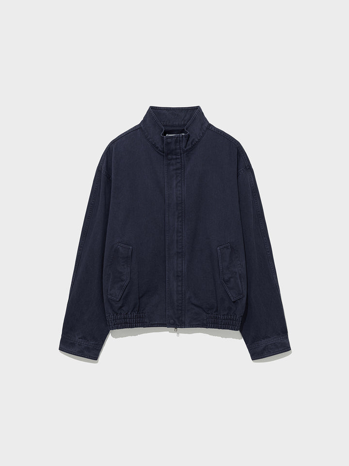 Low Classic Washed Cotton Jumper Navy Blue
