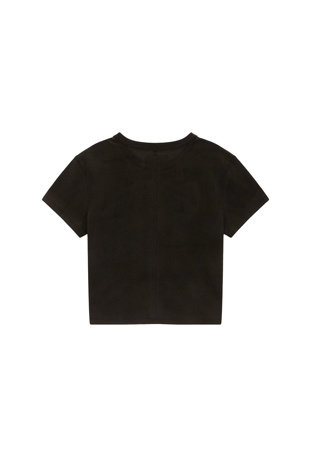 [matinkim] STENCIL PRINTING LOGO CROP TOP IN BROWN