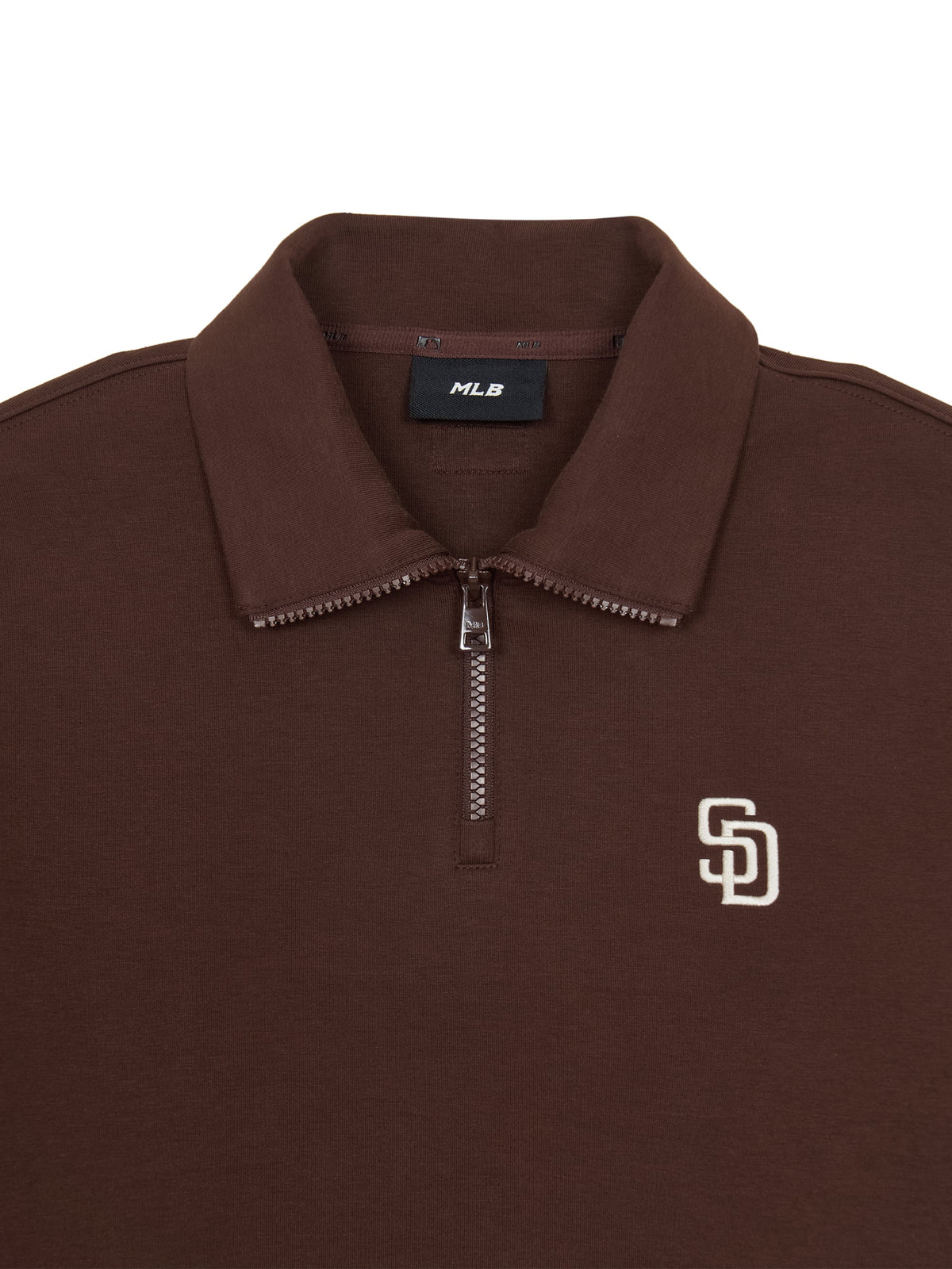 Mlb Basic Small Logo Half Zip Up Sweatshirt