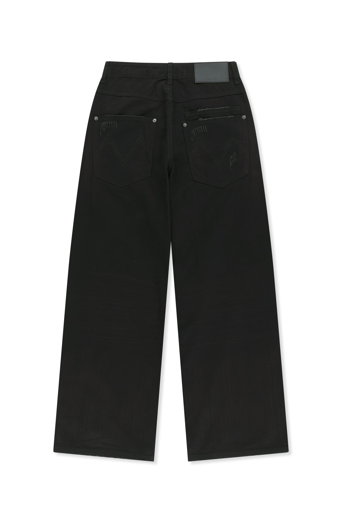 Matinkim Distressed Herringbone Wide Pants IN Black