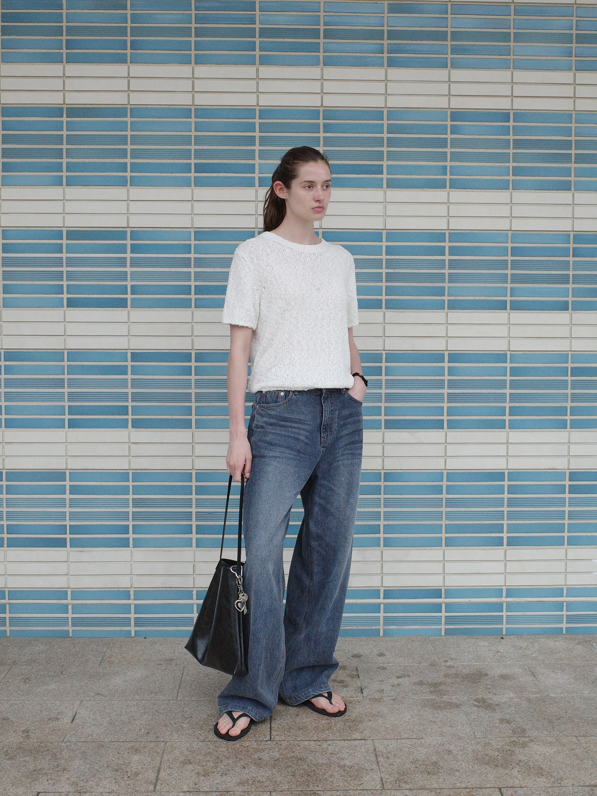 Low Classic Wave Mini Sweater Off White