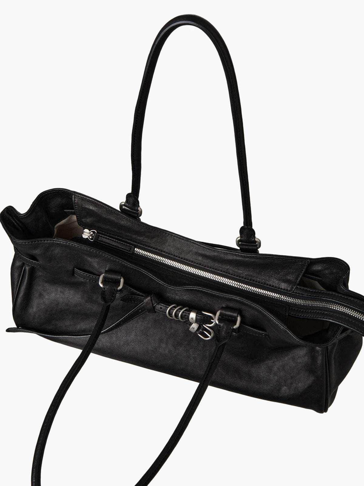 Margesherwood Soft Grandma Shoulder Bag black washed nappa