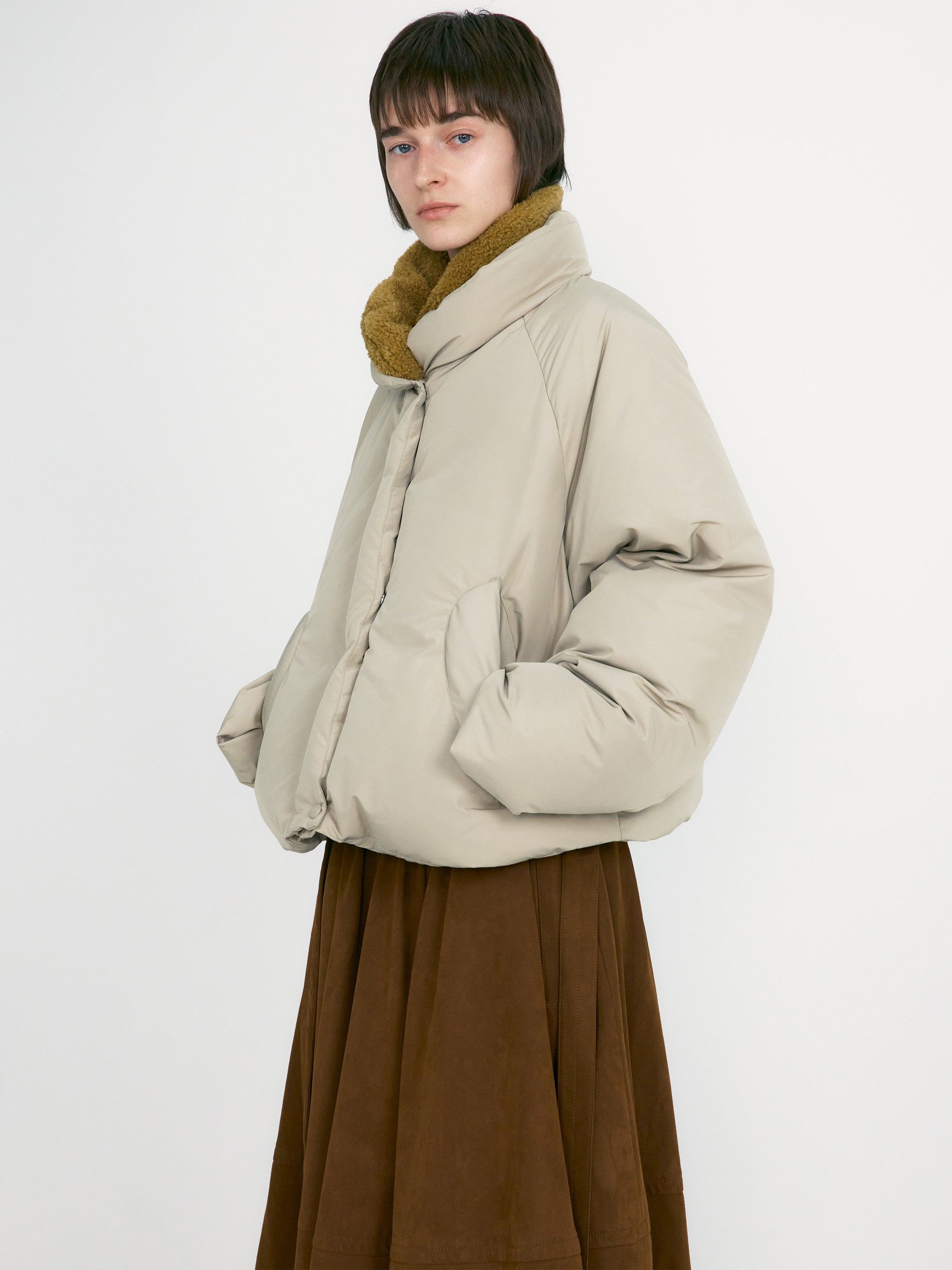 [low_classic] Suede Belted Skirt
Brown